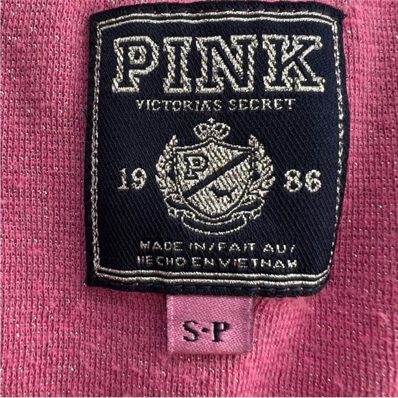 Vintage 2009 Victoria's Secret PINK Metallic Love Pink Shimmer Henley Tee Size S - Picture 7 of 9